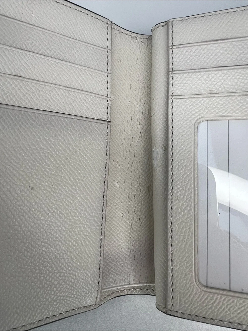 Coach (F11484) Medium Corner Zip Leather Wallet in Chalk